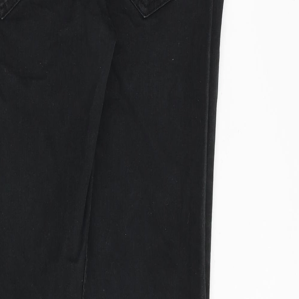 Denim & Co. Mens Black Cotton Straight Jeans Size 32 in L32 in Slim Zip