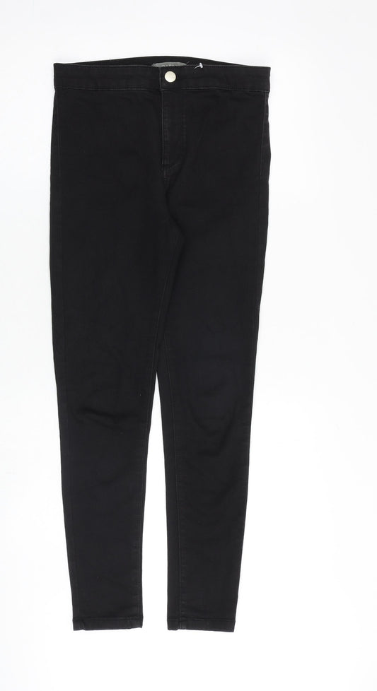 Oasis Womens Black Cotton Skinny Jeans Size 10 L28 in Regular Zip