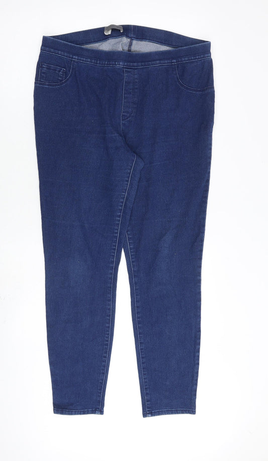 George Womens Blue Cotton Jegging Jeans Size 16 L28 in Regular