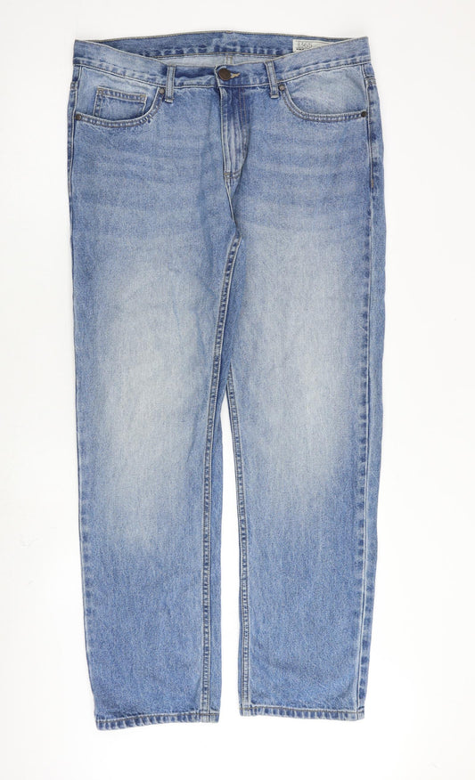 Denim365 Mens Blue Cotton Straight Jeans Size 36 in L31 in Regular Zip