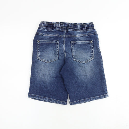 George Boys Blue Cotton Bermuda Shorts Size 9-10 Years L9 in Regular Drawstring