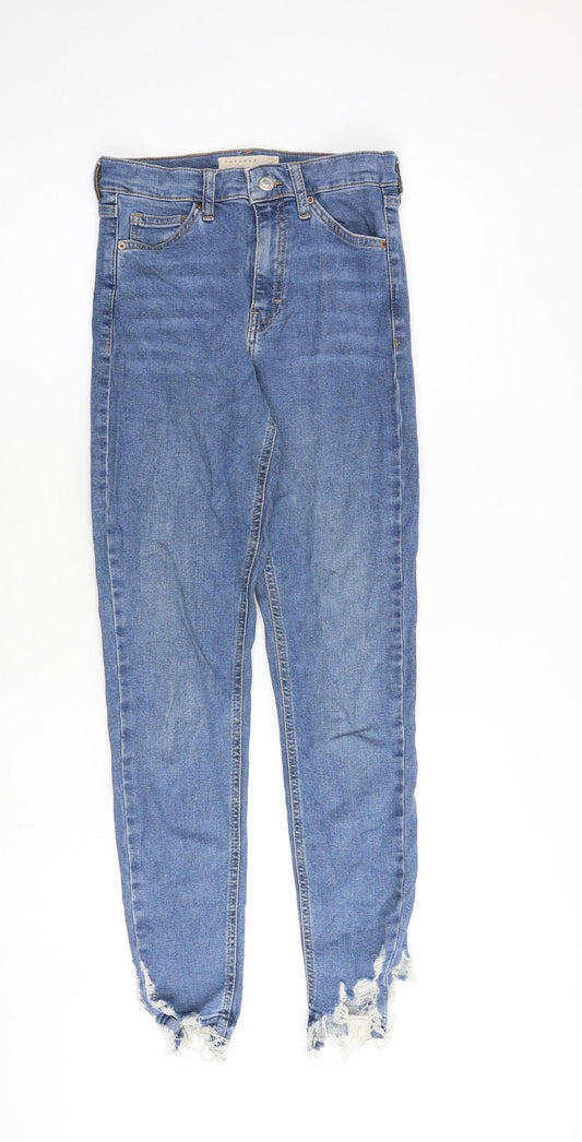 Topshop Womens Blue Cotton Skinny Jeans Size 26 in L32 in Regular Zip