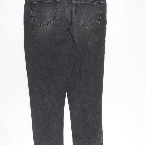 Sosandar Womens Grey Cotton Skinny Jeans Size 10 L27 in Regular Zip