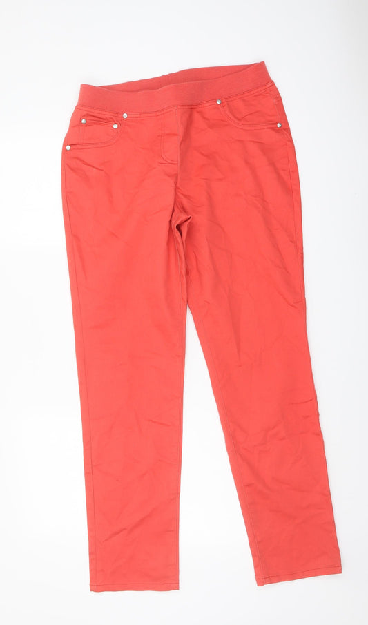 W. Lane Womens Orange Cotton Jegging Jeans Size 12 L30 in Regular