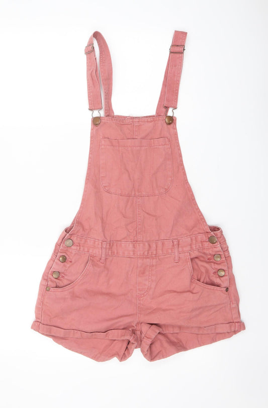Cotton On Womens Pink Cotton Dungaree One-Piece Size 8 Button