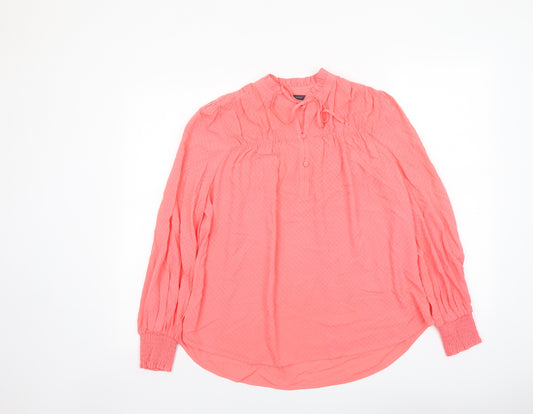 Marks and Spencer Womens Pink Viscose Basic Blouse Size 6 Crew Neck