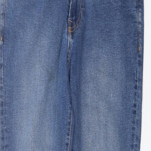H&M Mens Blue Cotton Straight Jeans Size 32 in L32 in Regular Button