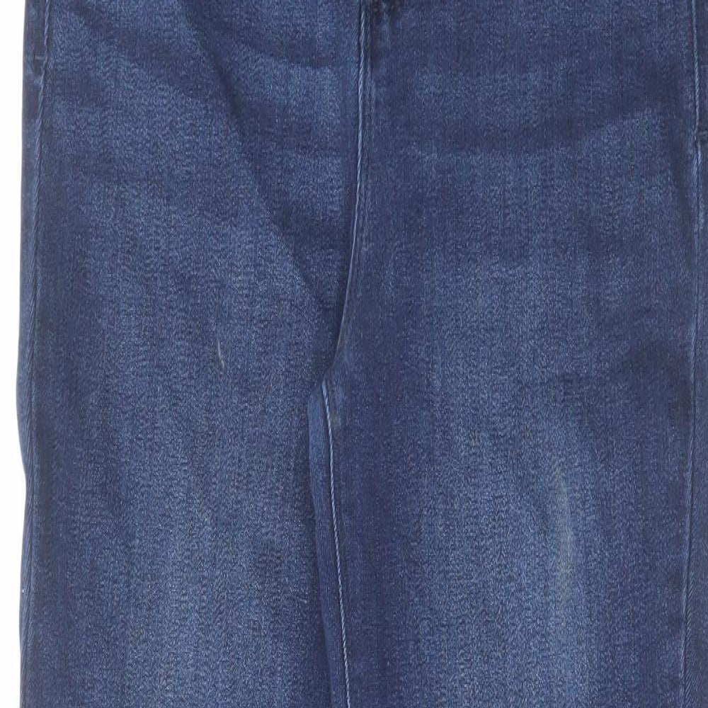 NEXT Womens Blue Cotton Straight Jeans Size 10 L28 in Regular Zip