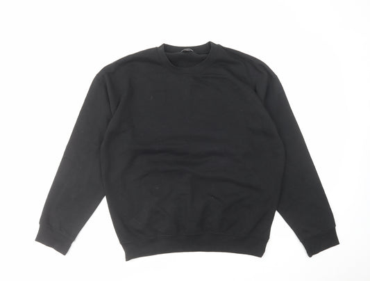PRETTYLITTLETHING Womens Black Cotton Pullover Sweatshirt Size M Pullover
