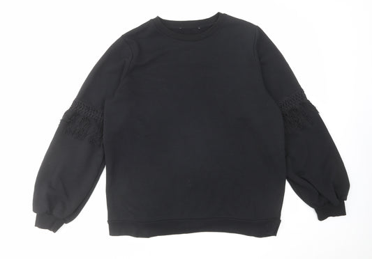 NEXT Womens Black Cotton Pullover Sweatshirt Size 16 Pullover