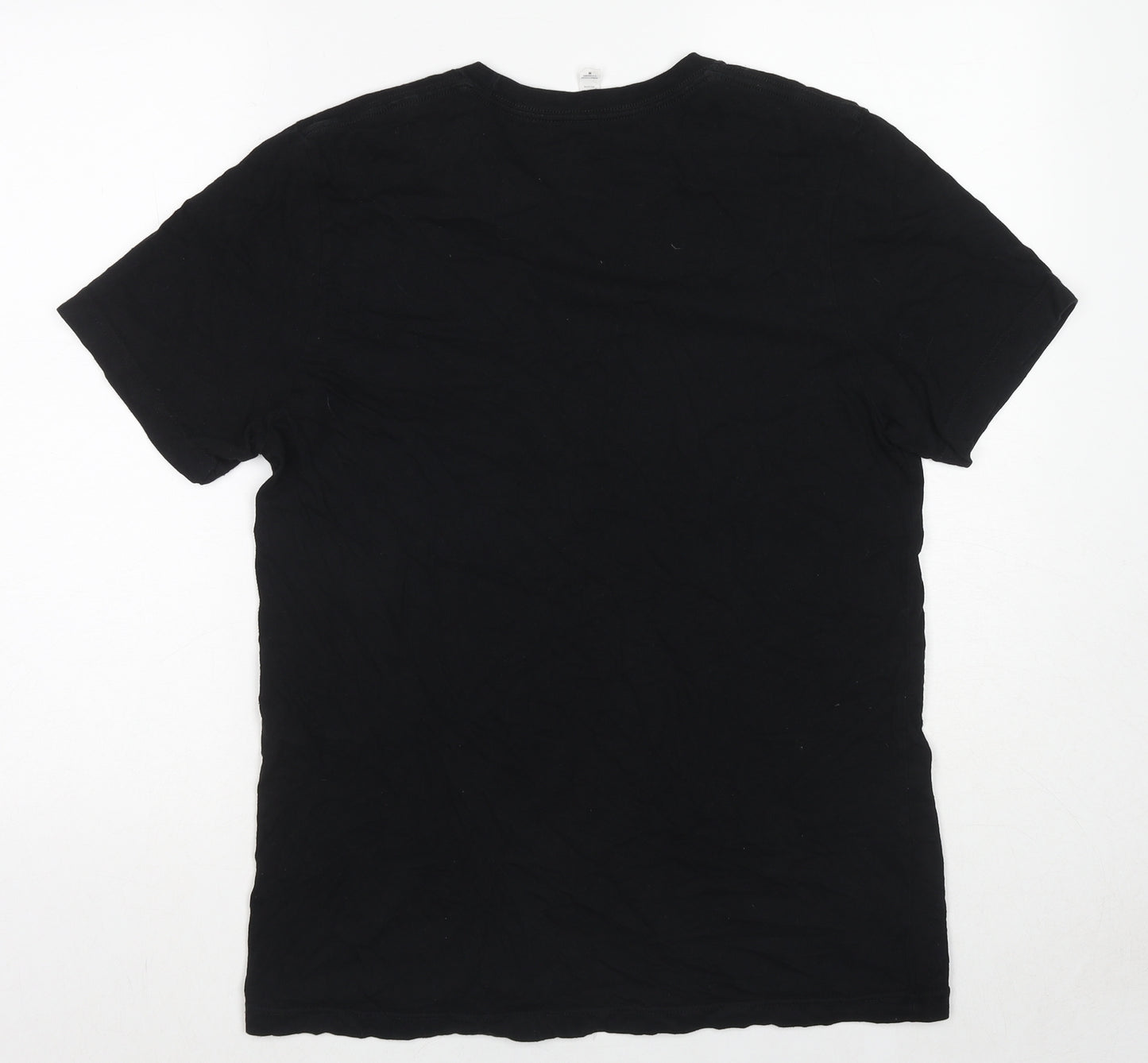The Spark Company Womens Black Cotton Basic T-Shirt Size M Round Neck