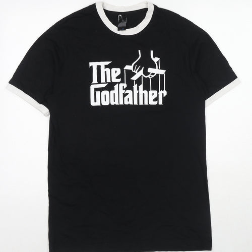 The Godfather Mens Black Cotton T-Shirt Size L Crew Neck
