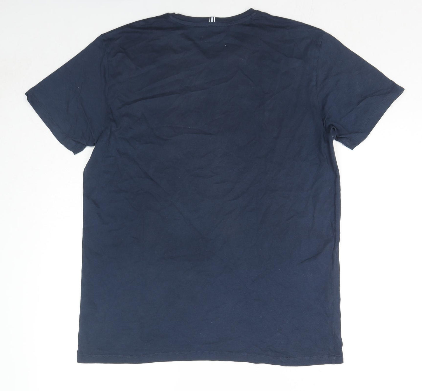 Esprit Mens Blue Cotton T-Shirt Size L Crew Neck