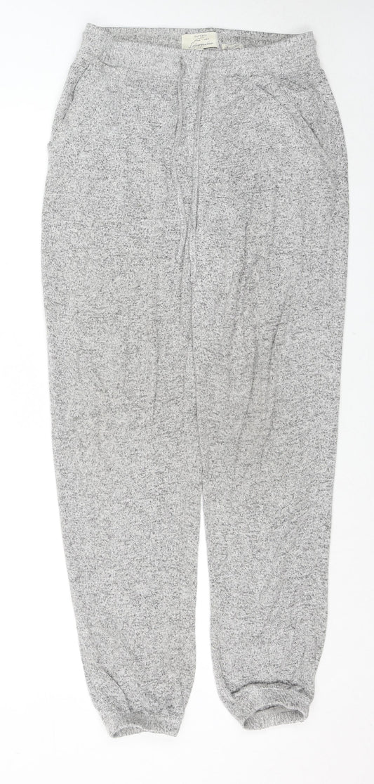 Fat Face Womens Grey Viscose Jogger Trousers Size 10 L30 in Regular Drawstring