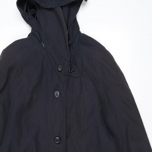 DANNIMAC Womens Blue Rain Coat Coat Size M Button