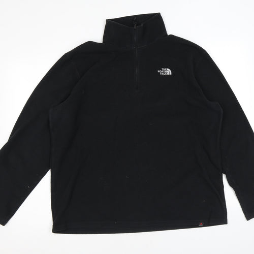 The North Face Womens Black Polyester Pullover Sweatshirt Size L Zip