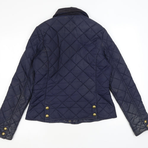 Tom Joule Womens Blue Quilted Jacket Size 10 Zip