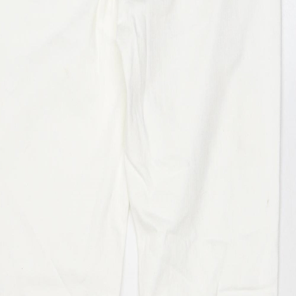 White Stuff Womens White Cotton Straight Jeans Size 10 L30 in Regular Zip