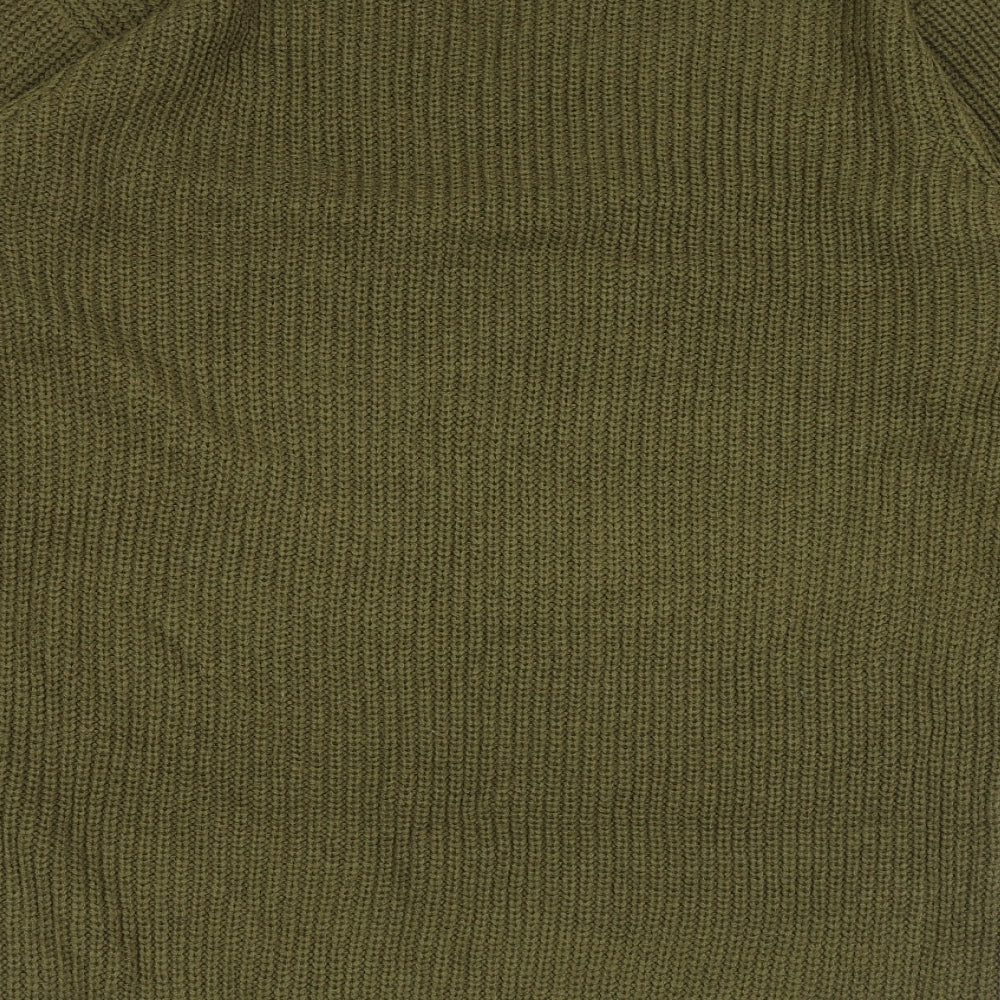 Threadbare Womens Green V-Neck Acrylic Pullover Jumper Size 16