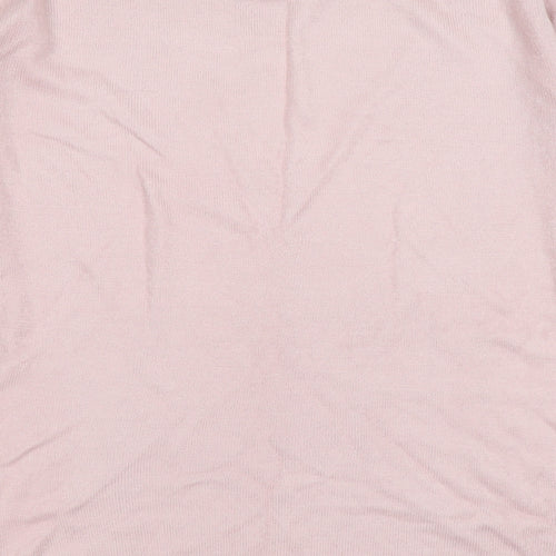 Bonmarché Womens Pink High Neck Acrylic Pullover Jumper Size S - Size S-M