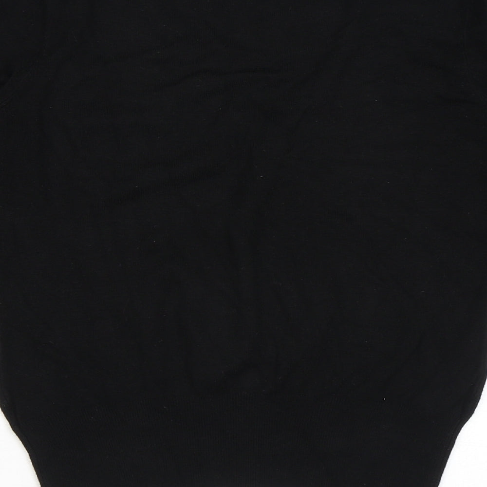 Dorothy Perkins Womens Black V-Neck Viscose Pullover Jumper Size 14