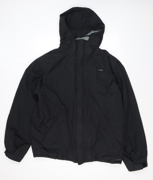 Animal Mens Black Rain Coat Coat Size L Zip