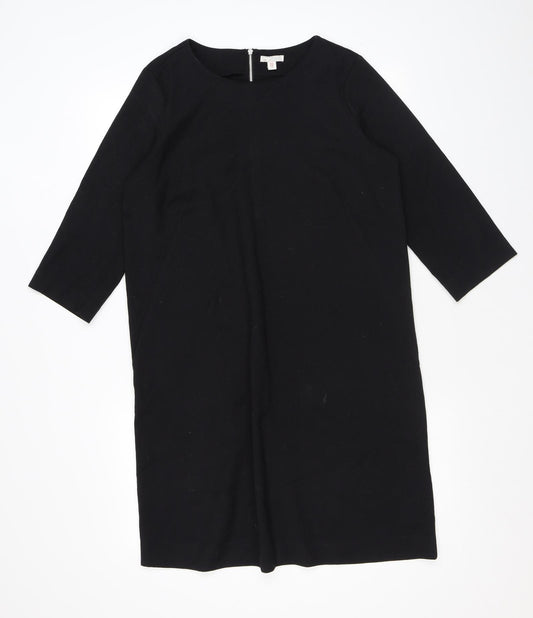 Gap Womens Black Polyester A-Line Size 14 Round Neck Zip