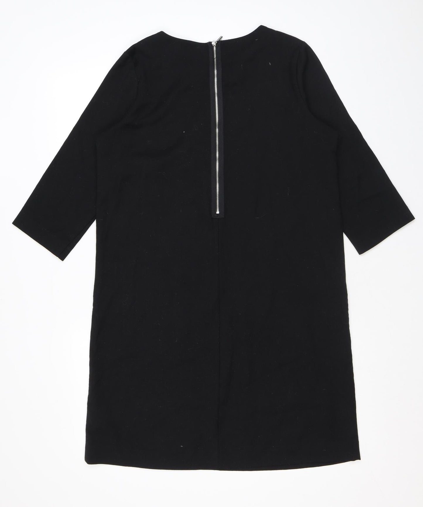 Gap Womens Black Polyester A-Line Size 14 Round Neck Zip