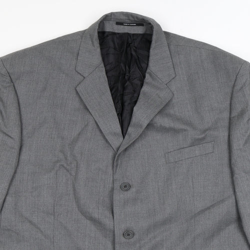 Quails Mens Grey Wool Jacket Suit Jacket Size 48 Regular