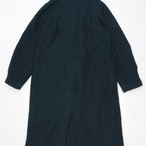 NEXT Womens Blue Overcoat Coat Size 12 Button
