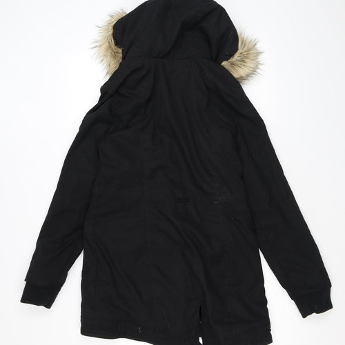 Hollister Womens Black Trench Coat Jacket Size S Zip