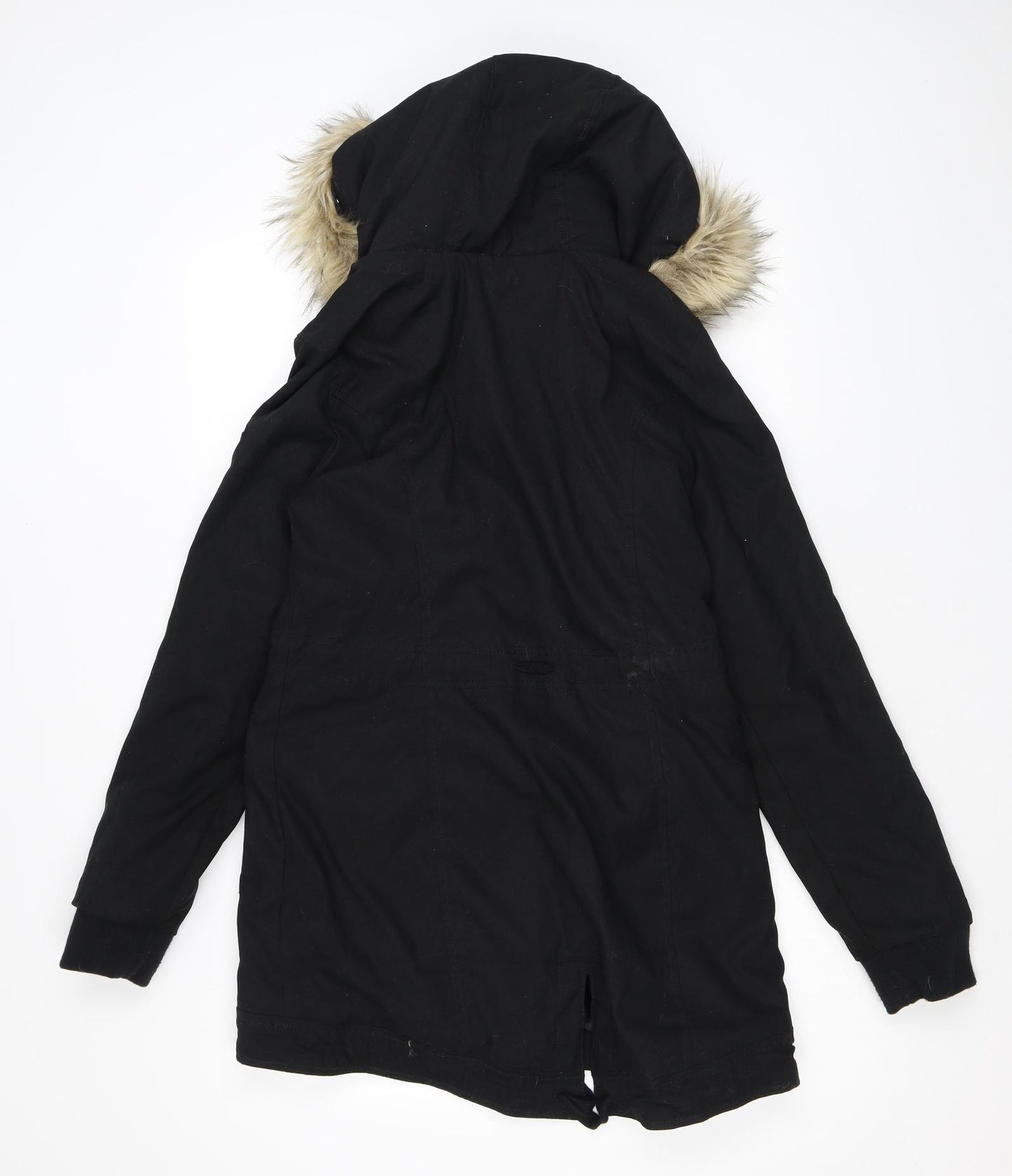 Hollister Womens Black Trench Coat Jacket Size S Zip