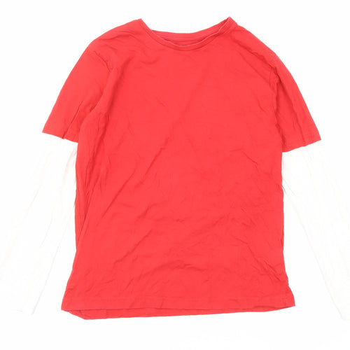 UrbanSpirit Mens Red Cotton T-Shirt Size M Round Neck