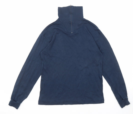 Steiner Womens Blue Cotton Pullover Sweatshirt Size S Zip