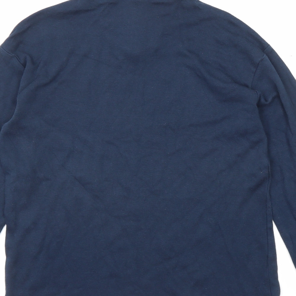 Steiner Womens Blue Cotton Pullover Sweatshirt Size S Zip