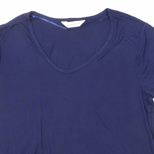 Peter Alexander Womens Blue Modal Basic T-Shirt Size XL V-Neck
