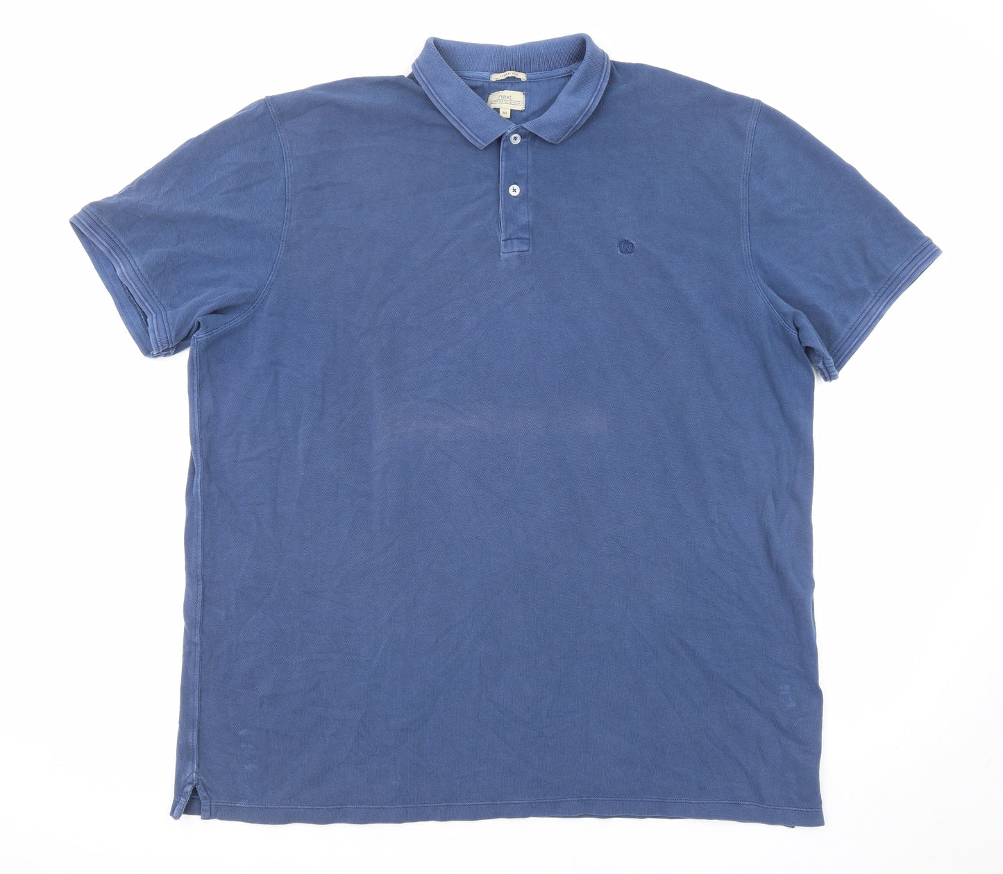 NEXT Mens Blue Cotton Polo Size 3XL Collared Button