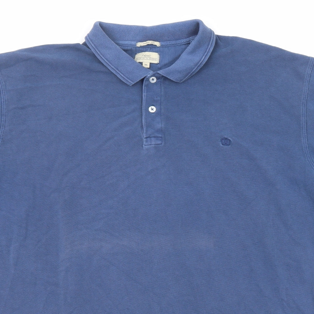 NEXT Mens Blue Cotton Polo Size 3XL Collared Button