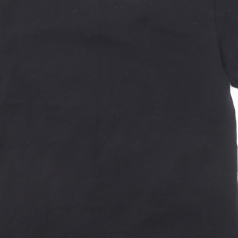 Betty Jackson Womens Black Cotton Basic T-Shirt Size L Round Neck
