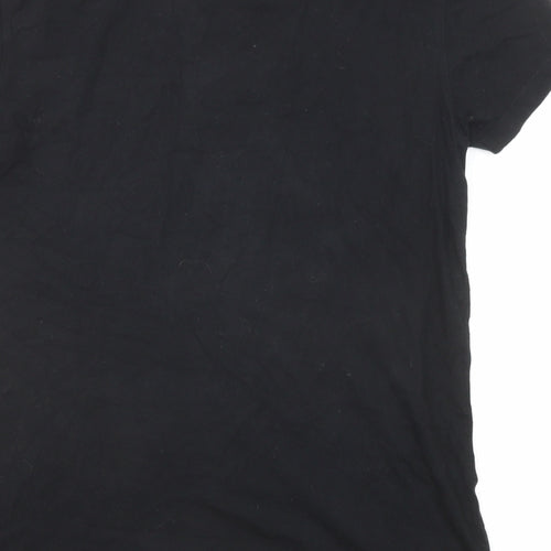 Firetrap Womens Black Cotton Basic T-Shirt Size M Round Neck
