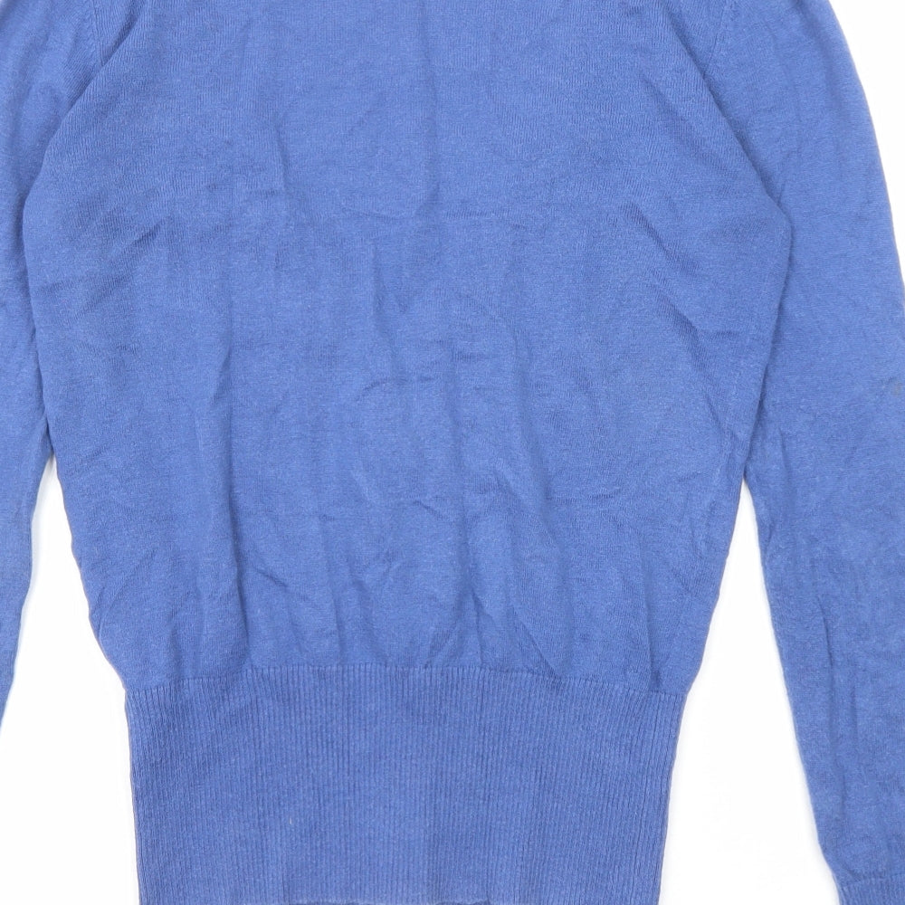 NEXT Womens Blue V-Neck Cotton Cardigan Jumper Size 10