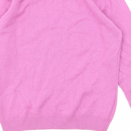 EWM Womens Pink Round Neck Wool Pullover Jumper Size 10 - Size 10-12
