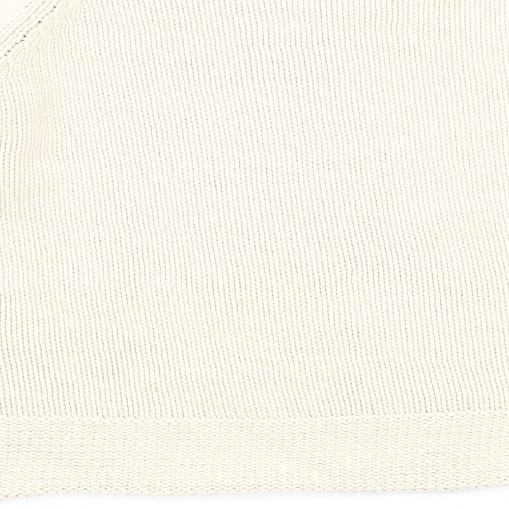 EWM Womens Beige Round Neck Cotton Pullover Jumper Size 14 - Size 14-16
