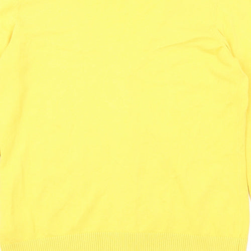 bonprix Womens Yellow V-Neck Cotton Cardigan Jumper Size M