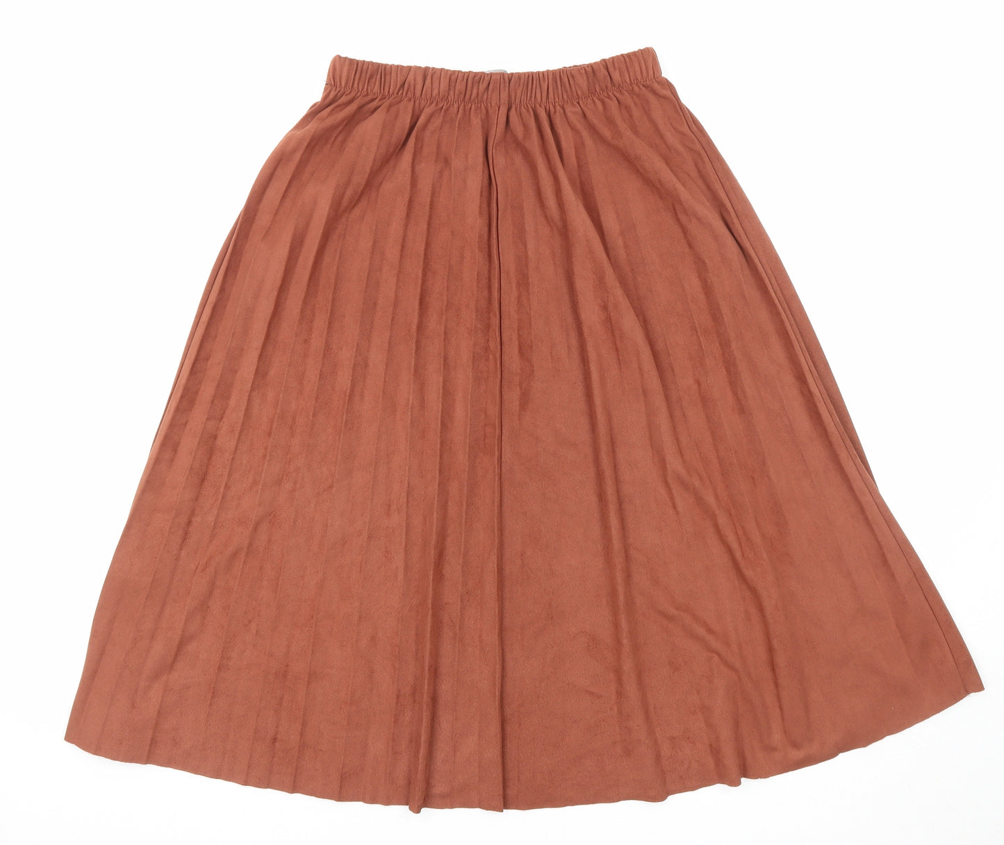 RESERVED Womens Brown Polyester Pleated Skirt Size 10