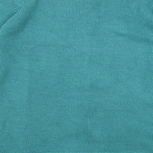 EWM Womens Green Round Neck Acrylic Cardigan Jumper Size 10 - Size 10-12