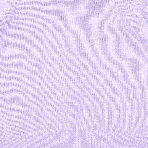 EWM Womens Purple V-Neck Acrylic Cardigan Jumper Size 10 - Size 10-12