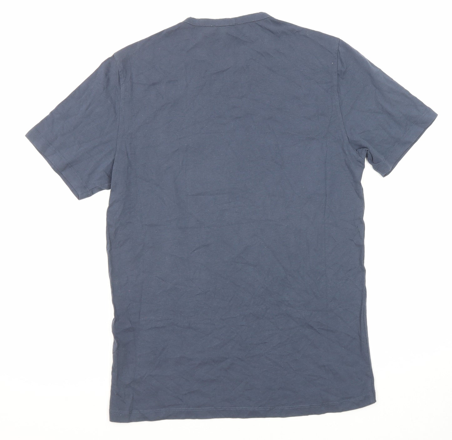 Reiss Mens Blue Cotton T-Shirt Size XS Round Neck
