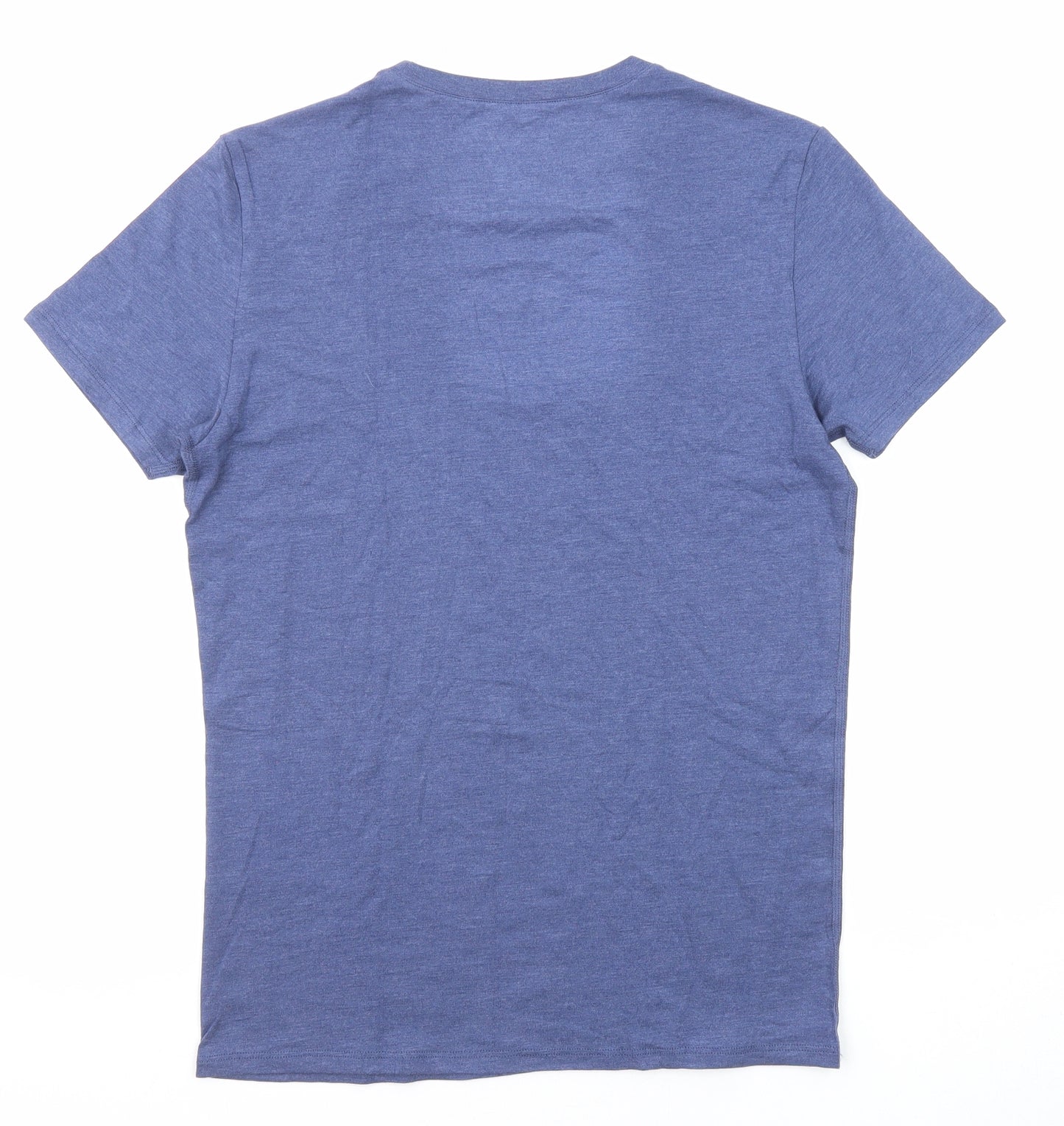 Marks and Spencer Mens Blue Polyester T-Shirt Size S Round Neck - Thermal