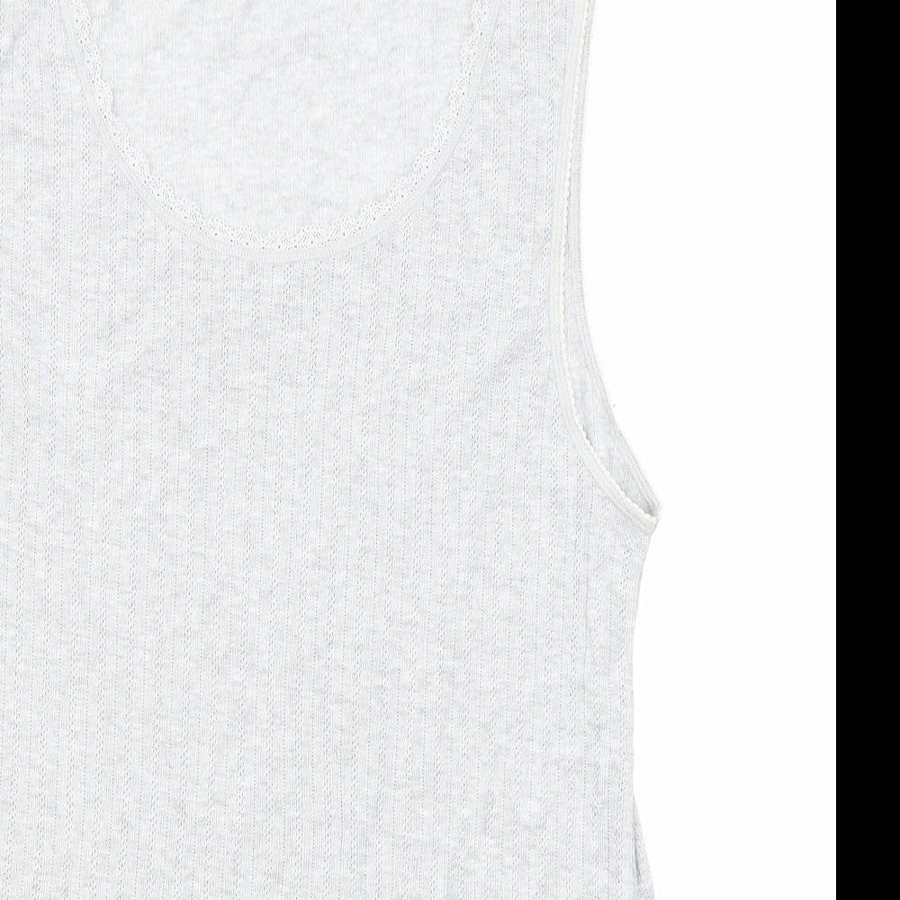 Marks and Spencer Womens Grey Polyester Basic Tank Size 22 Round Neck